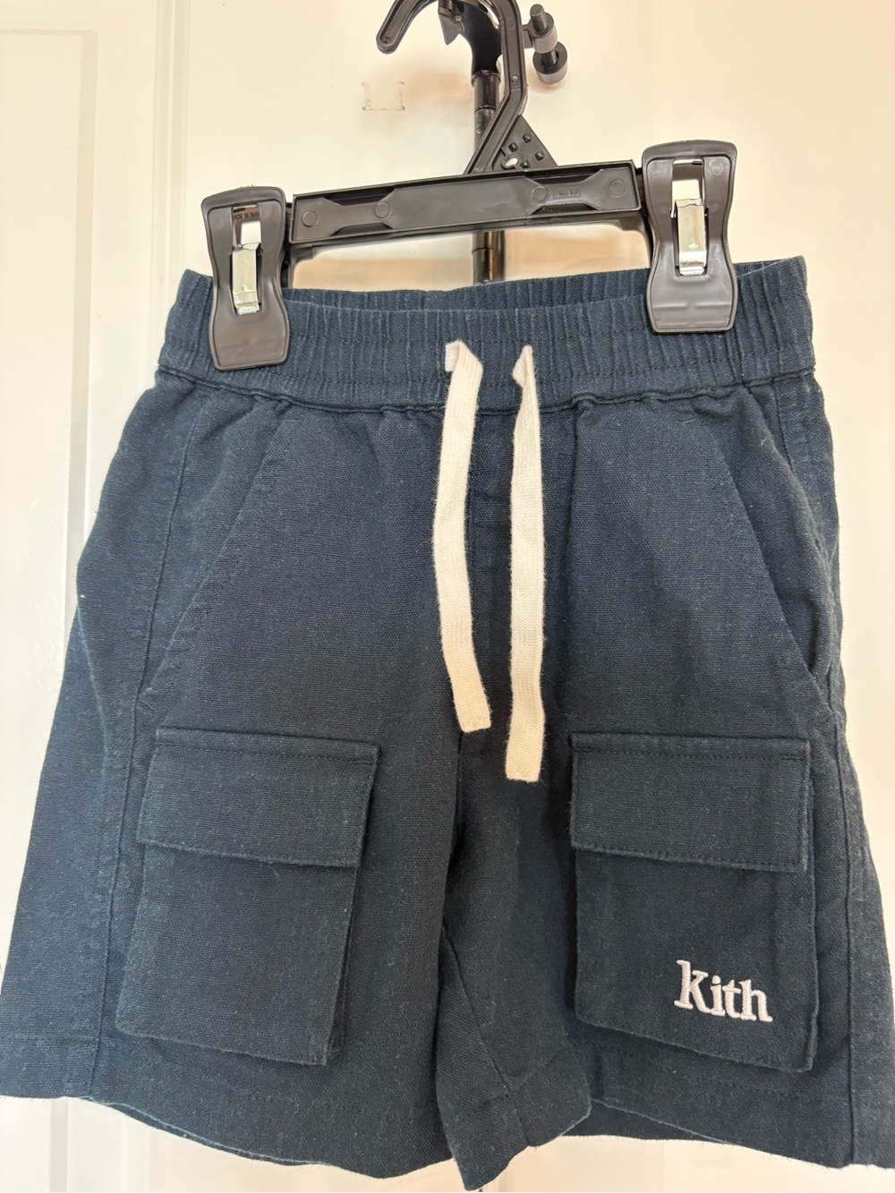 Kith Kids Navy Shorts with Cream Drawstring